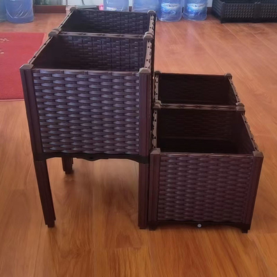 एलिवेटेड रेक्टेंगुलर प्लास्टिक फ्लावर पॉट्स गार्डन बेड असेंबली