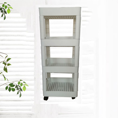 OEM ODM Retro 3 Storey  Plastic Kitchen Storage Trolley With Wheels  Remov Able